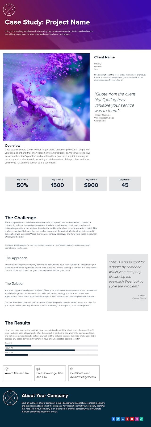 Case Study Template And Examples | Xtensio